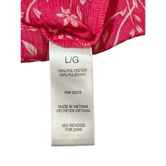 Cristina B Pink Sleeveless Floral Print Blouse Multi Layered Hi low Womens Sz L - Picture 9 of 9